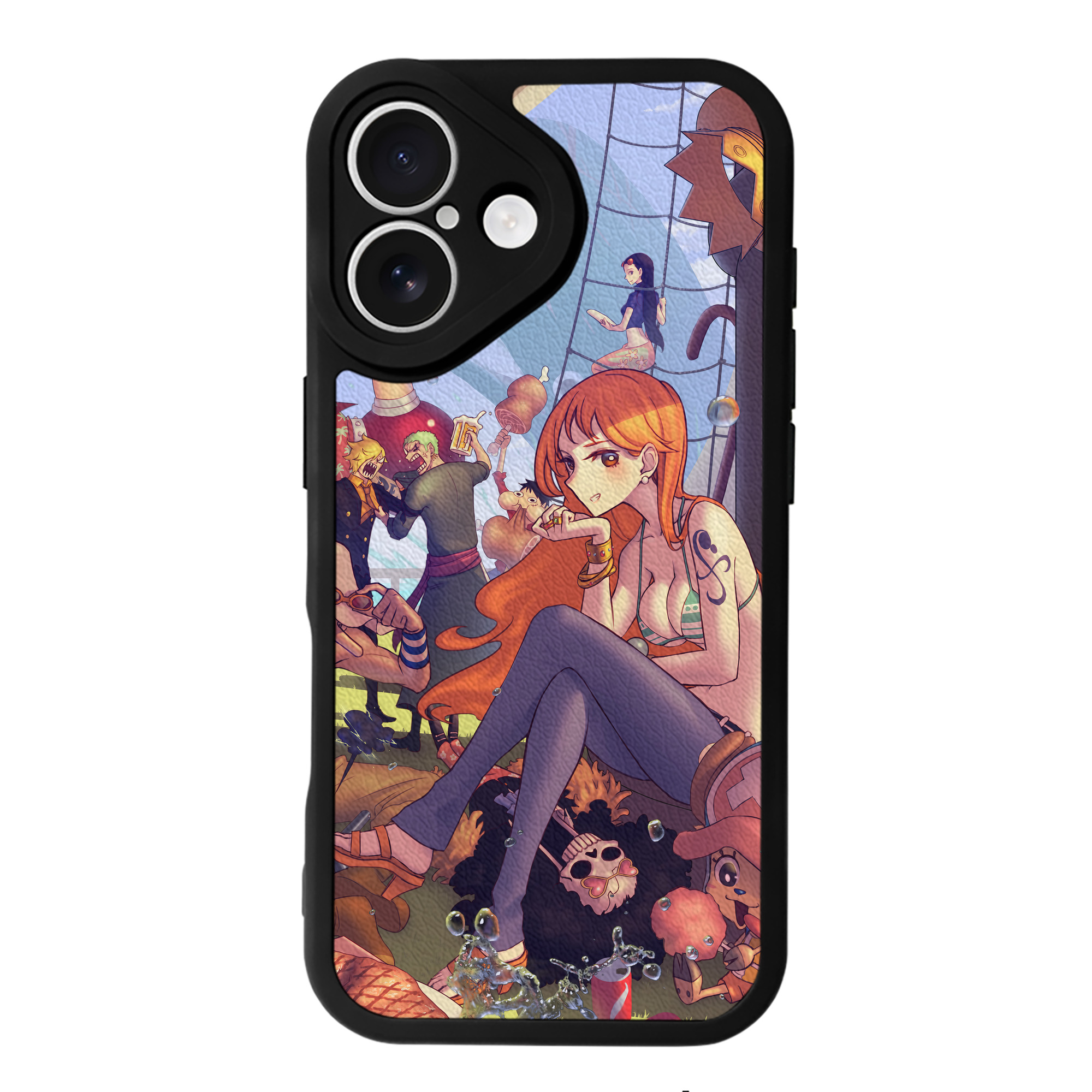 （画像用） ワンピース ONE PIECE 【iPhone 16シリーズ対応】シリコンスマホケース（レザー調） 材質：シリコン